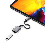 Satechi USB-C–USB-A 3.0 -adapterikaapeli harmaa