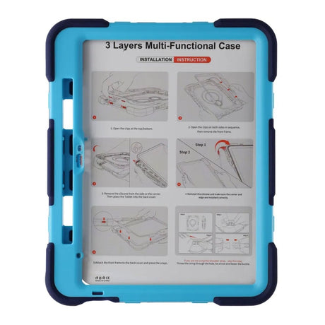 iPad 11 (A16)/iPad 10.9 (10. sukupolvi) Kuori jalustalla ja Käsihihnalla Sininen