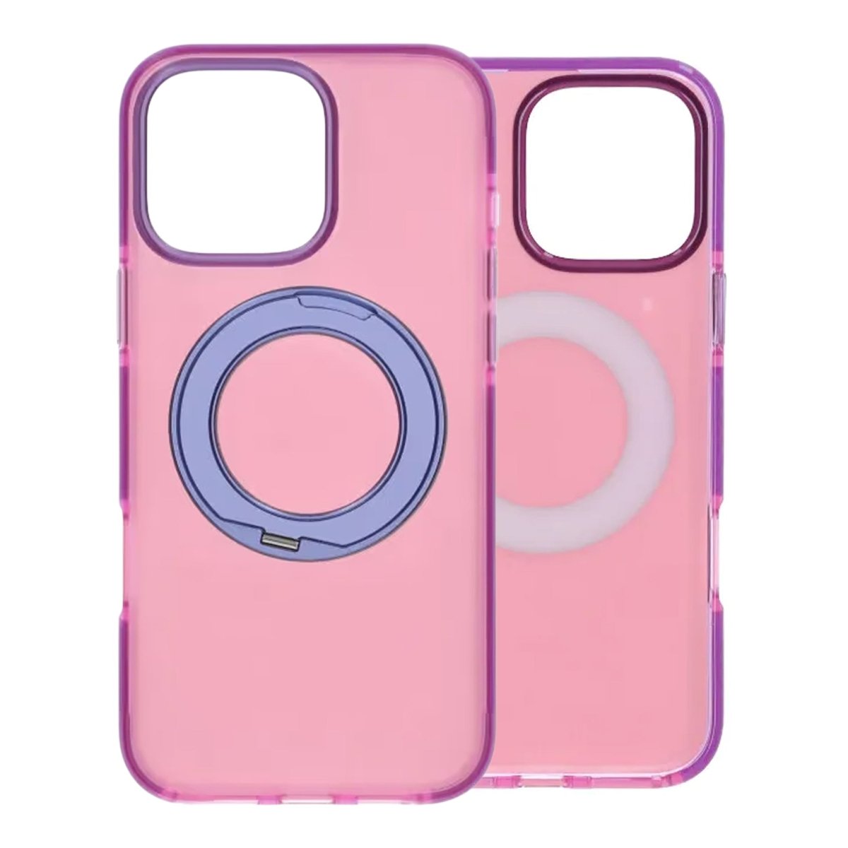 iPhone 16 Pro Kuori kääntyvällä jalustalla Vaaleanpunainen Violetti