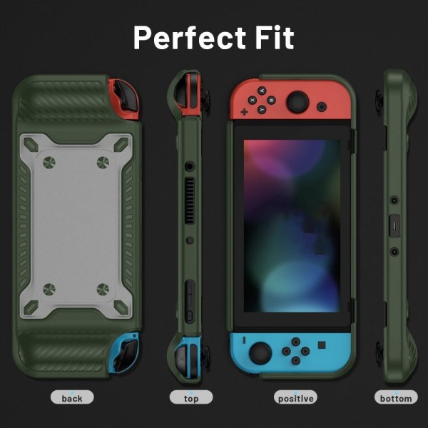 Iskunkestävä suojakuori Nintendo Switch OLED Vihreä