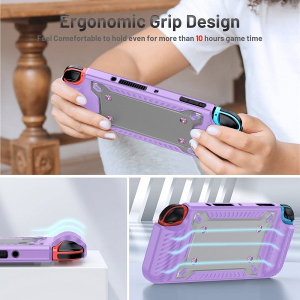 Iskunkestävä suojakuori Nintendo Switch OLED -konsolille, violetti