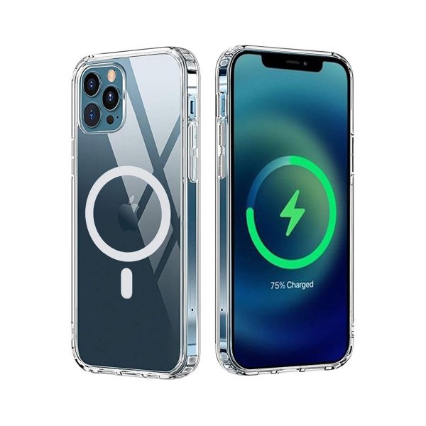 iPhone 13 Pro Max -kotelo TPU MagSafe Iskunvaimennus Läpinäkyvä