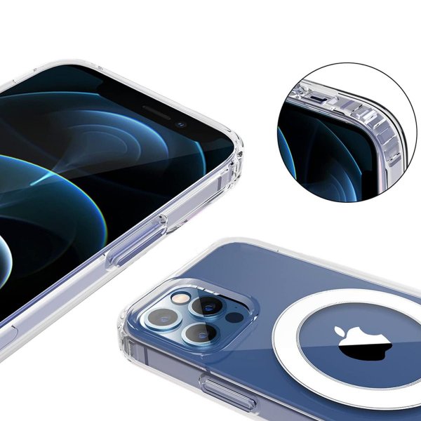 iPhone 13 Pro Max -kotelo TPU MagSafe Iskunvaimennus Läpinäkyvä