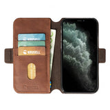 Krusell iPhone 12 Mini -kotelo Sunne PhoneWallet Vintage Cognac