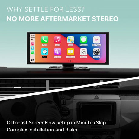 Ottocast ScreenFlow Kannettava Infotainment-näyttö autoon CarPlay/Android Auto