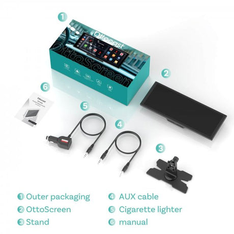 Ottocast ScreenFlow Kannettava Infotainment-näyttö autoon CarPlay/Android Auto