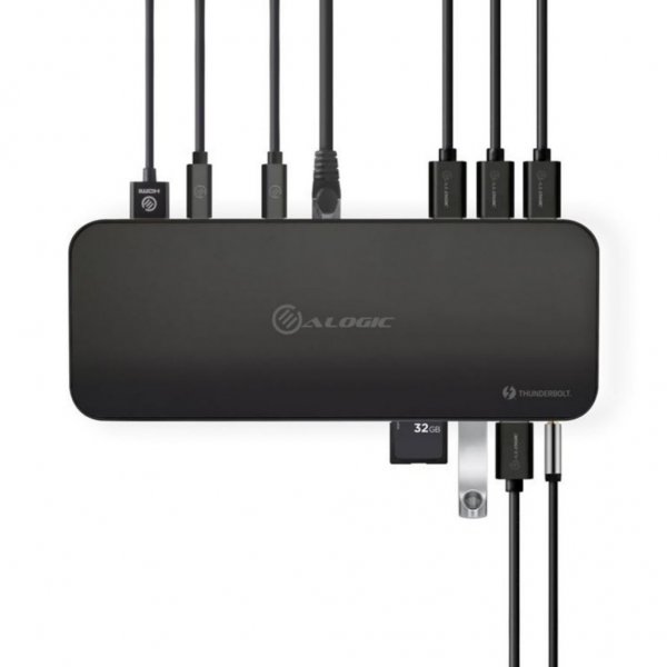 ALOGIC Telakka ThunderBolt 3 Dual Display 4K ja virtalähteellä