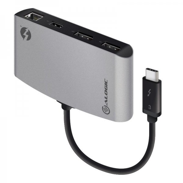 ALOGIC ThunderBolt 3 Kaksinkertainen DisplayPort Kannettava Telakointiasema 4K