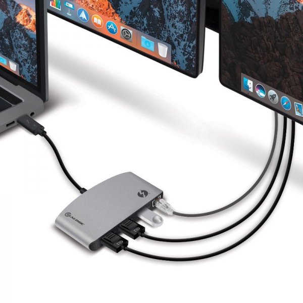 ALOGIC ThunderBolt 3 Kaksinkertainen DisplayPort Kannettava Telakointiasema 4K
