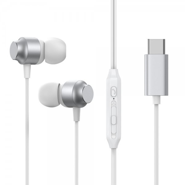 Joyroom Langalliset Kuulokkeet EC06 USB-C Hopea