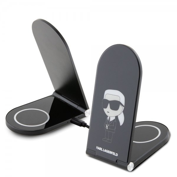 Karl Lagerfeld Langaton laturi Magnetic Desk Charger Ikonik MagSafe Musta