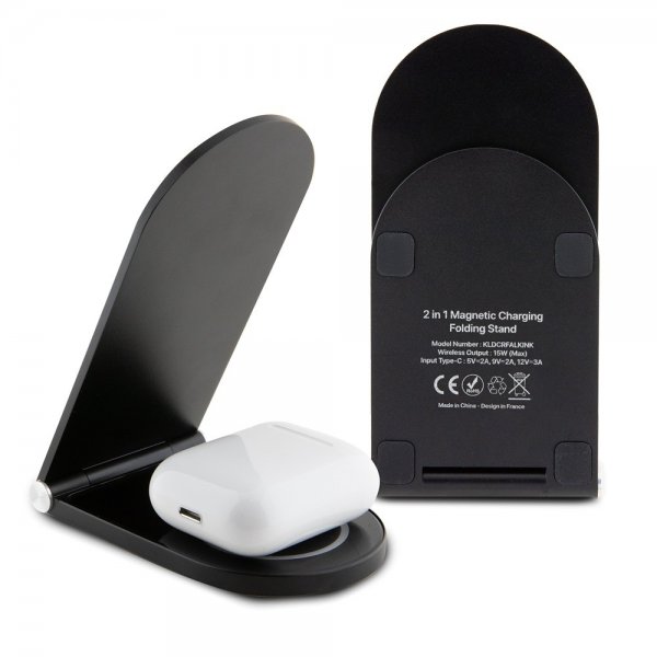 Karl Lagerfeld Langaton laturi Magnetic Desk Charger Ikonik MagSafe Musta