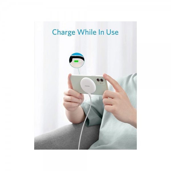 Anker Langaton Laturi PowerWave Magnetic Pad 7.5W MagSafe Valkoinen