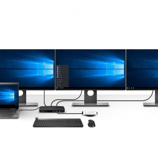 ALOGIC USB-C ja USB 3.0 Kolmoisnäyttö Telakka 4K & 80W virtalähde  