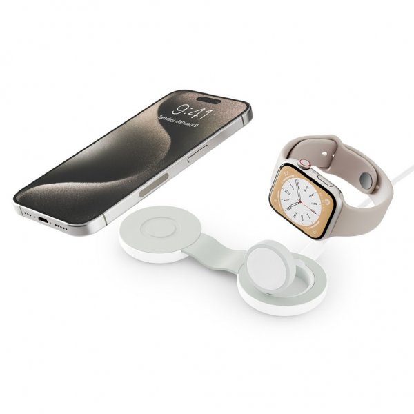 Twelve South Langaton Laturi ButterFly SE 2-in-1 Qi2 MagSafe Valkoinen