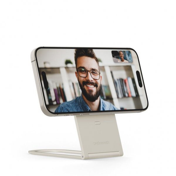 Twelve South Curve Nano MagSafe-mobiiliteline, hiekanvärinen