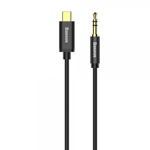 Baseus Type-C–3,5 mm AUX-äänikaapeli 1,2 m musta