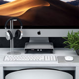 Satechi USB-C Aluminum Monitor Stand Hub for iMac, avaruusharmaa