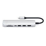 Satechi Slim USB-C MultiPort Ethernet-liitännällä hopea