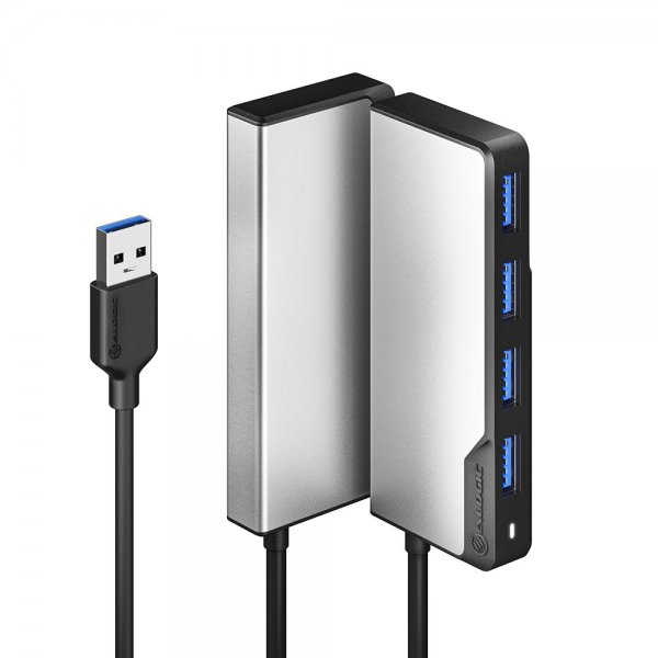 ALOGIC USB-A Fusion SWIFT 4-porttinen keskitin Rymdgrå  