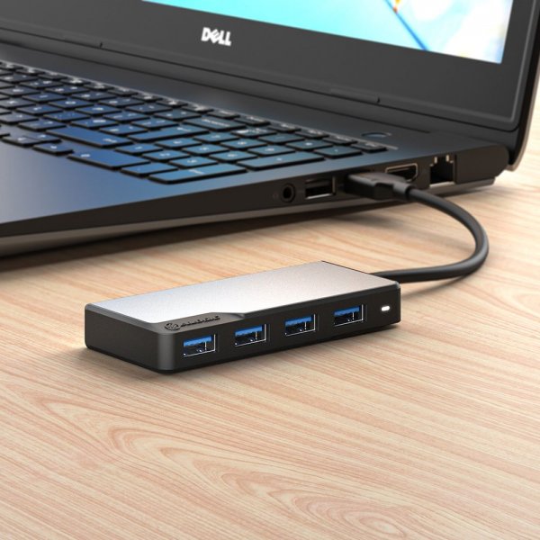 ALOGIC USB-A Fusion SWIFT 4-porttinen keskitin Rymdgrå  