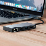 ALOGIC USB-C Fusion ALPHA 5-in-1-keskitin HDMI:llä, USB:llä, Ethernetillä ja PD Space Gray  