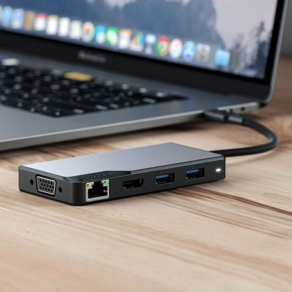 ALOGIC USB-C Fusion MAX 6-in-1-keskitin HDMI:llä, USB:llä, Ethernetillä ja PD Space Gray  