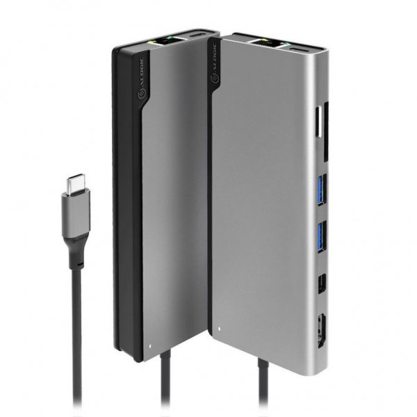 ALOGIC Ultra USB-C Dock PLUS - HDMI. MDP. USB. Ethernet. muistikortinlukija ja 100W PD Avaruusharmaa