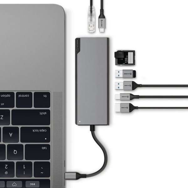 ALOGIC Ultra USB-C Dock PLUS - HDMI. MDP. USB. Ethernet. muistikortinlukija ja 100W PD Avaruusharmaa