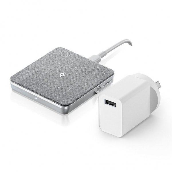 ALOGIC Langaton laturi Qi-lataus 10W - USB-A/USB-C kaapelilla Hopea