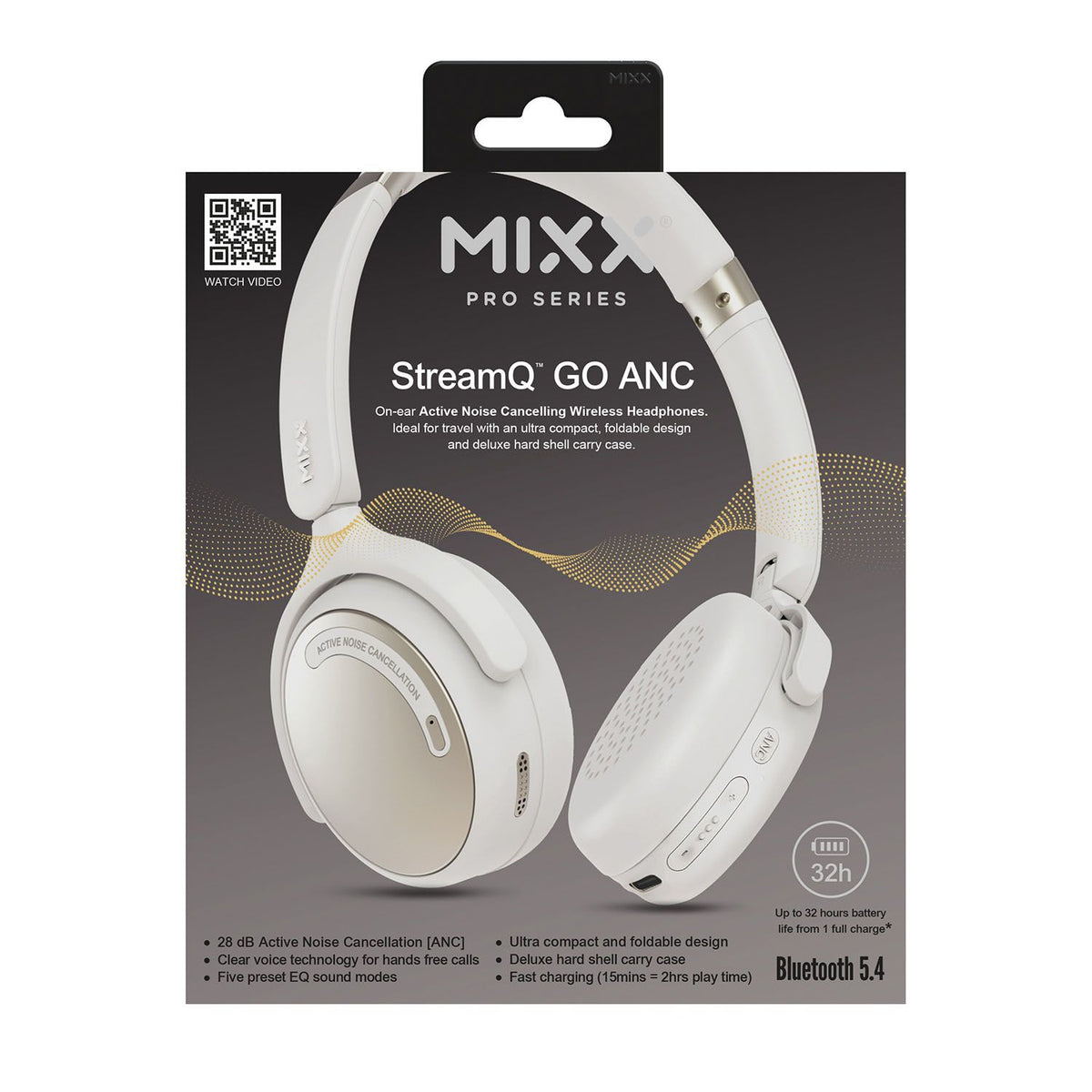 Mixx Trådlösa On-Ear Kuulokkeet StreamQ Go ANC Beige