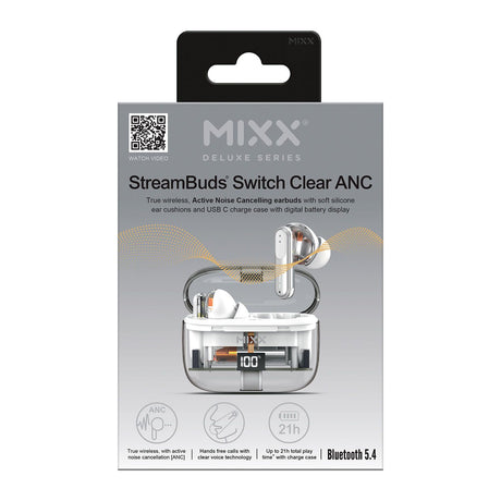 Mixx Trådlösa Kuulokkeet StreamBuds Switch Clear ANC Valkoinen