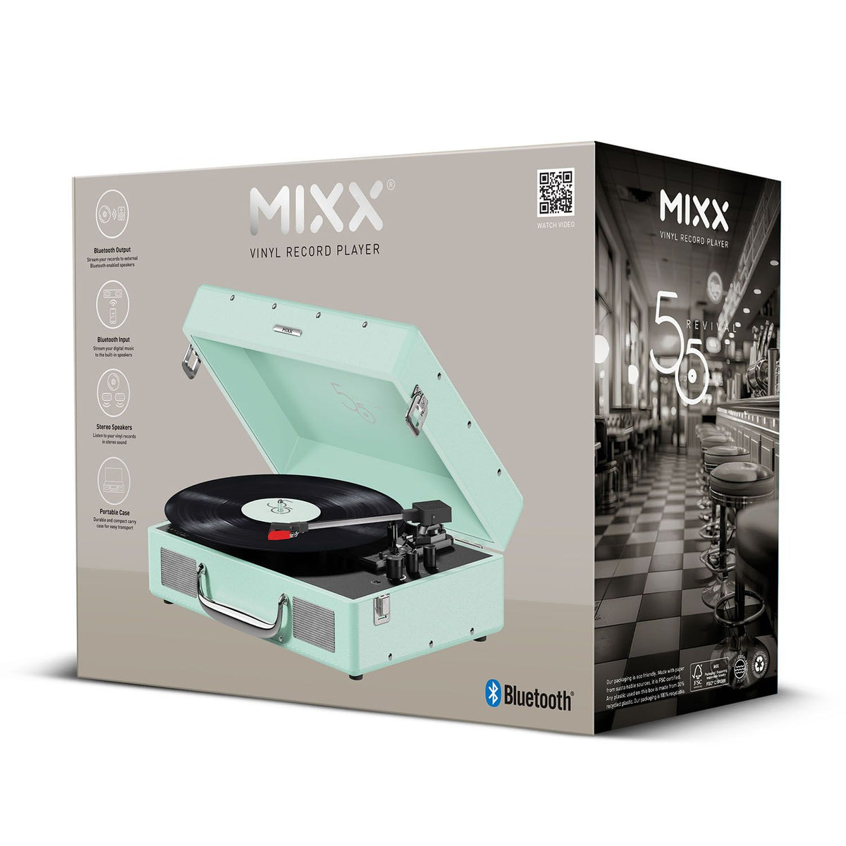 Mixx Revival 55 Vinylsoitin Stereo Mintgrön