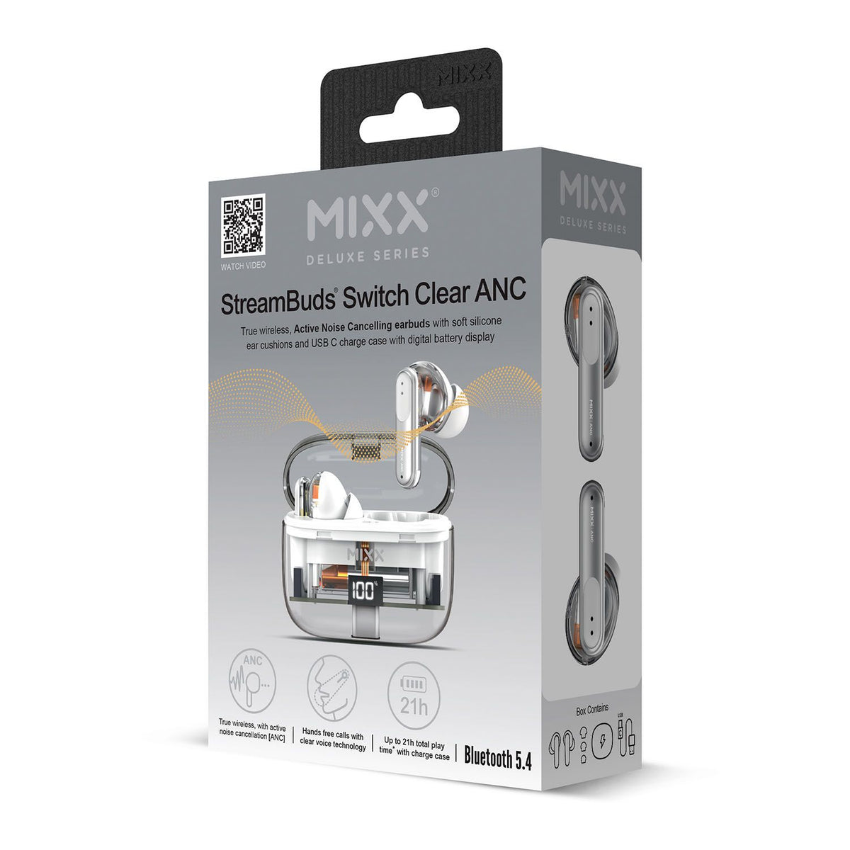 Mixx Trådlösa Kuulokkeet StreamBuds Switch Clear ANC Valkoinen