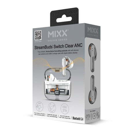 Mixx Trådlösa Kuulokkeet StreamBuds Switch Clear ANC Valkoinen