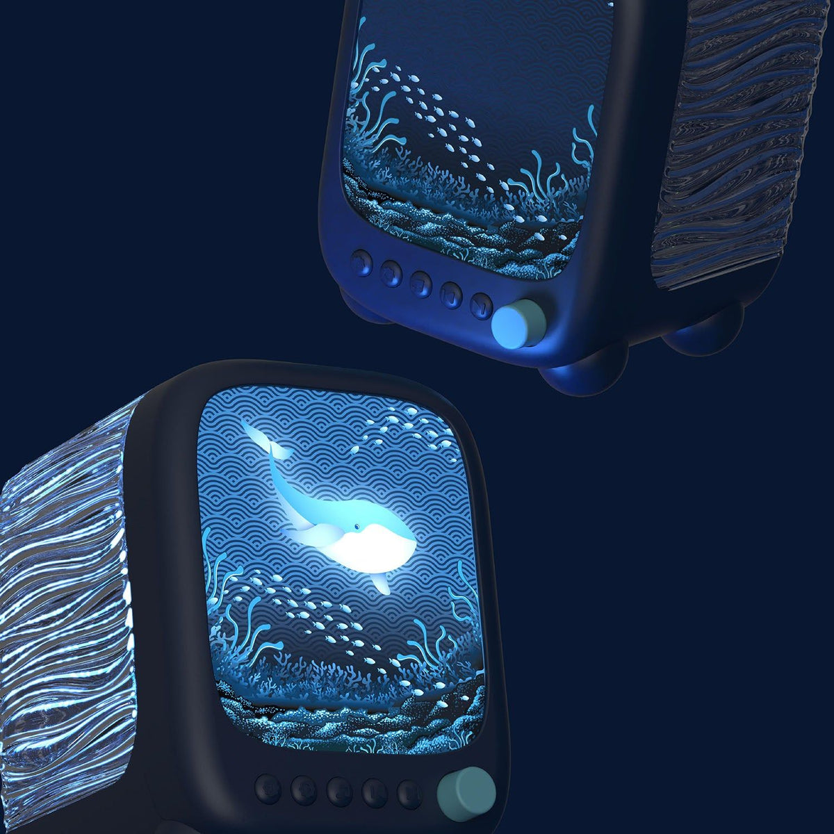 Mobility on Board Yölampu Ocean Wavy Light Abyss Sininen