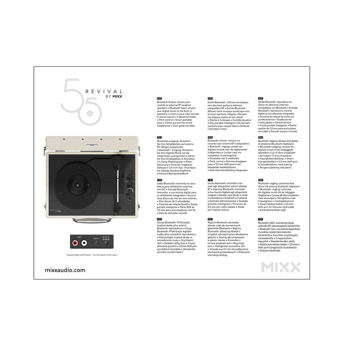 Mixx Revival 55 Vinylsoitin Stereo Cream