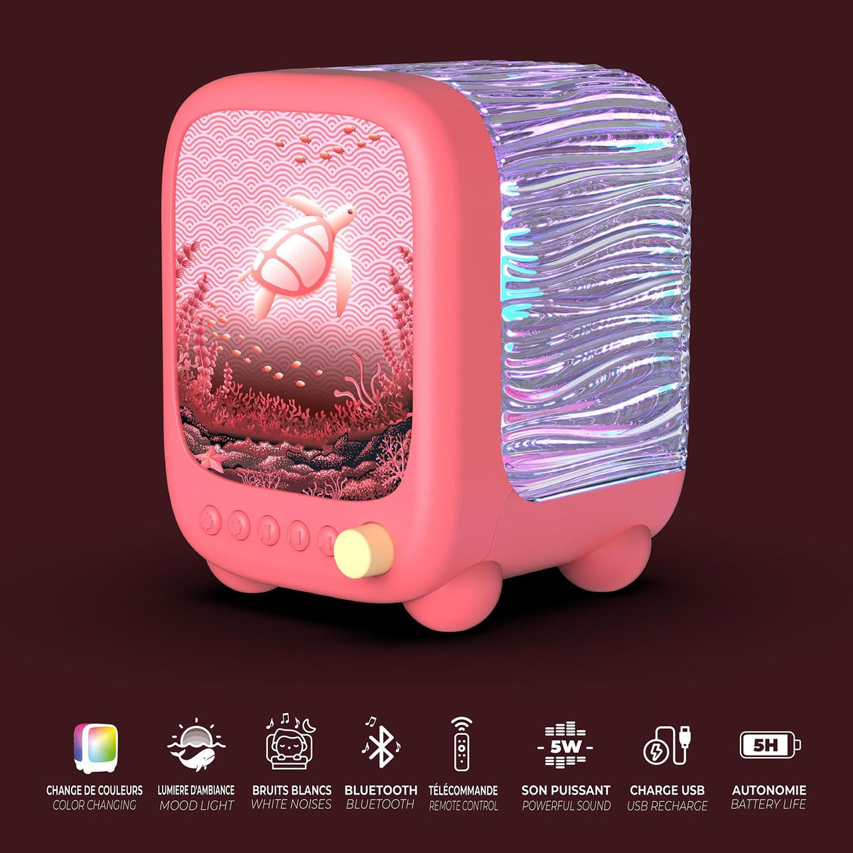 Mobility on Board Yölampu Ocean Wavy Light Coral Vaaleanpunainen
