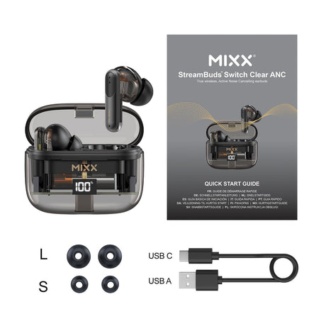 Mixx Trådlösa Kuulokkeet StreamBuds Switch Clear ANC Musta