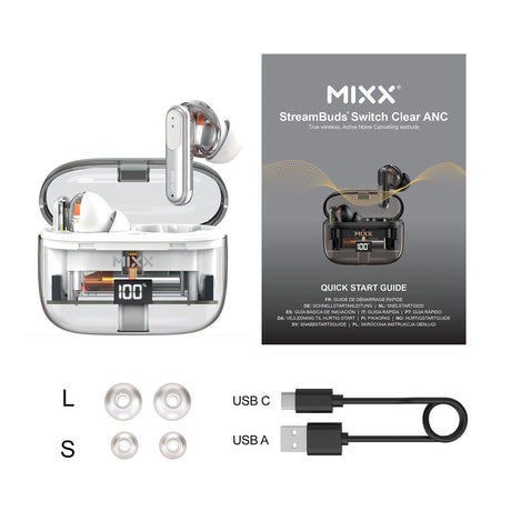 Mixx Trådlösa Kuulokkeet StreamBuds Switch Clear ANC Valkoinen