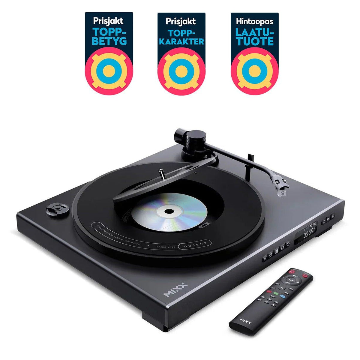Mixx Analog Plus 2-in-1 Vinyyli- ja CD-Soitin Musta