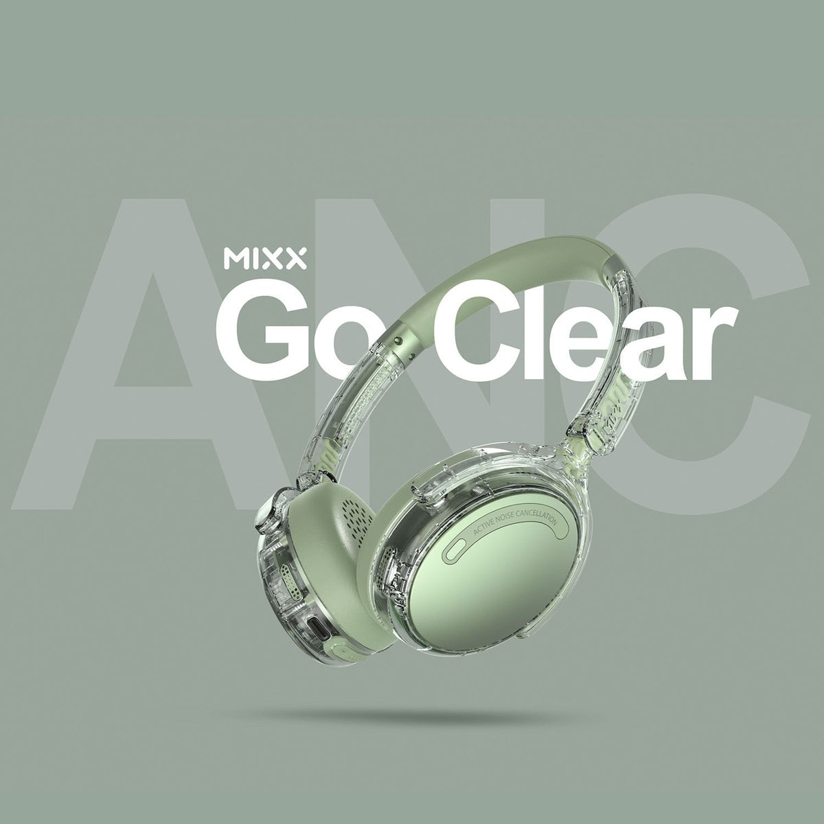 Mixx Trådlöst On-Ear Kuulokkeet StreamQ Go ANC Clear Vihreä
