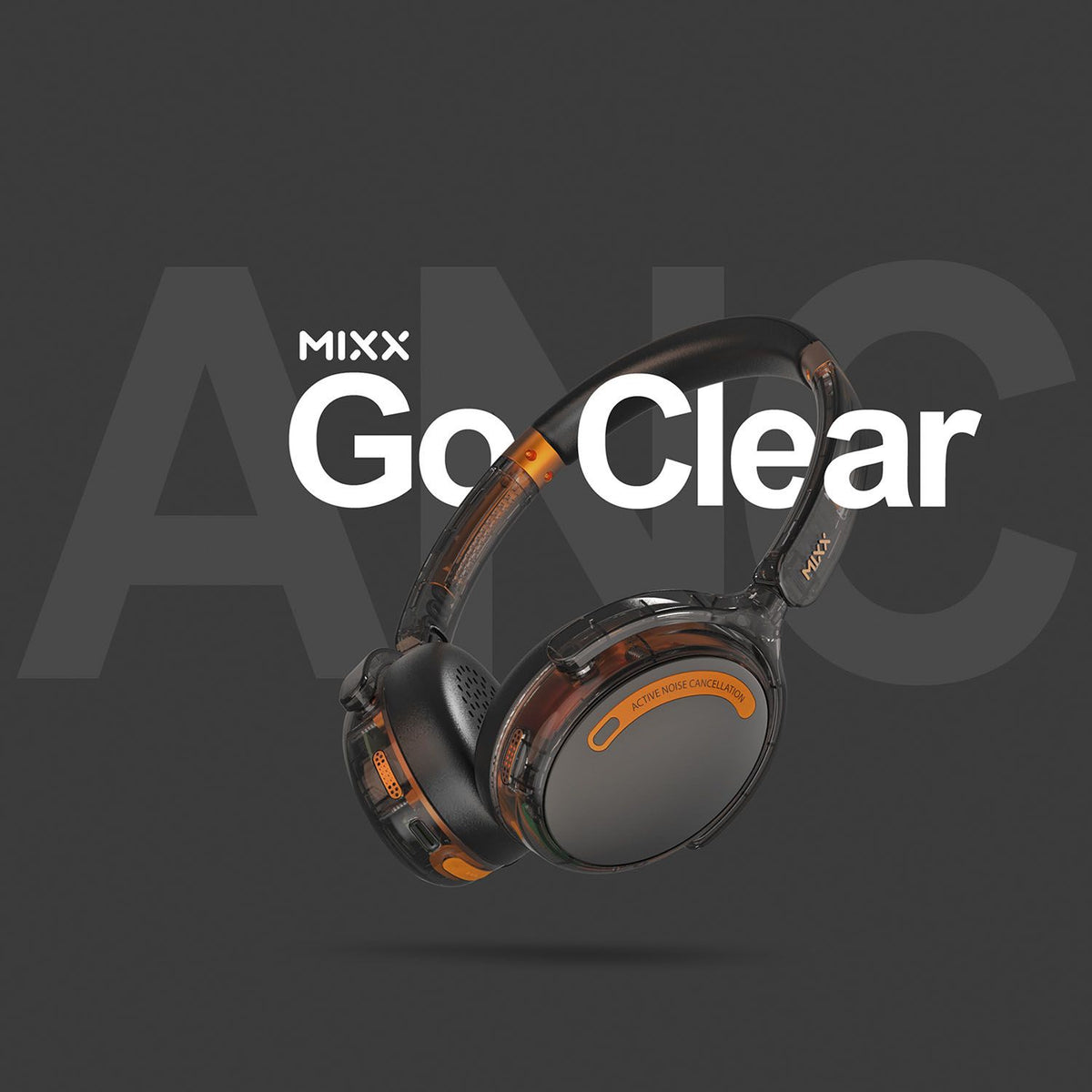 Mixx Trådlösa On-Ear Kuulokkeet StreamQ Go ANC Clear Musta