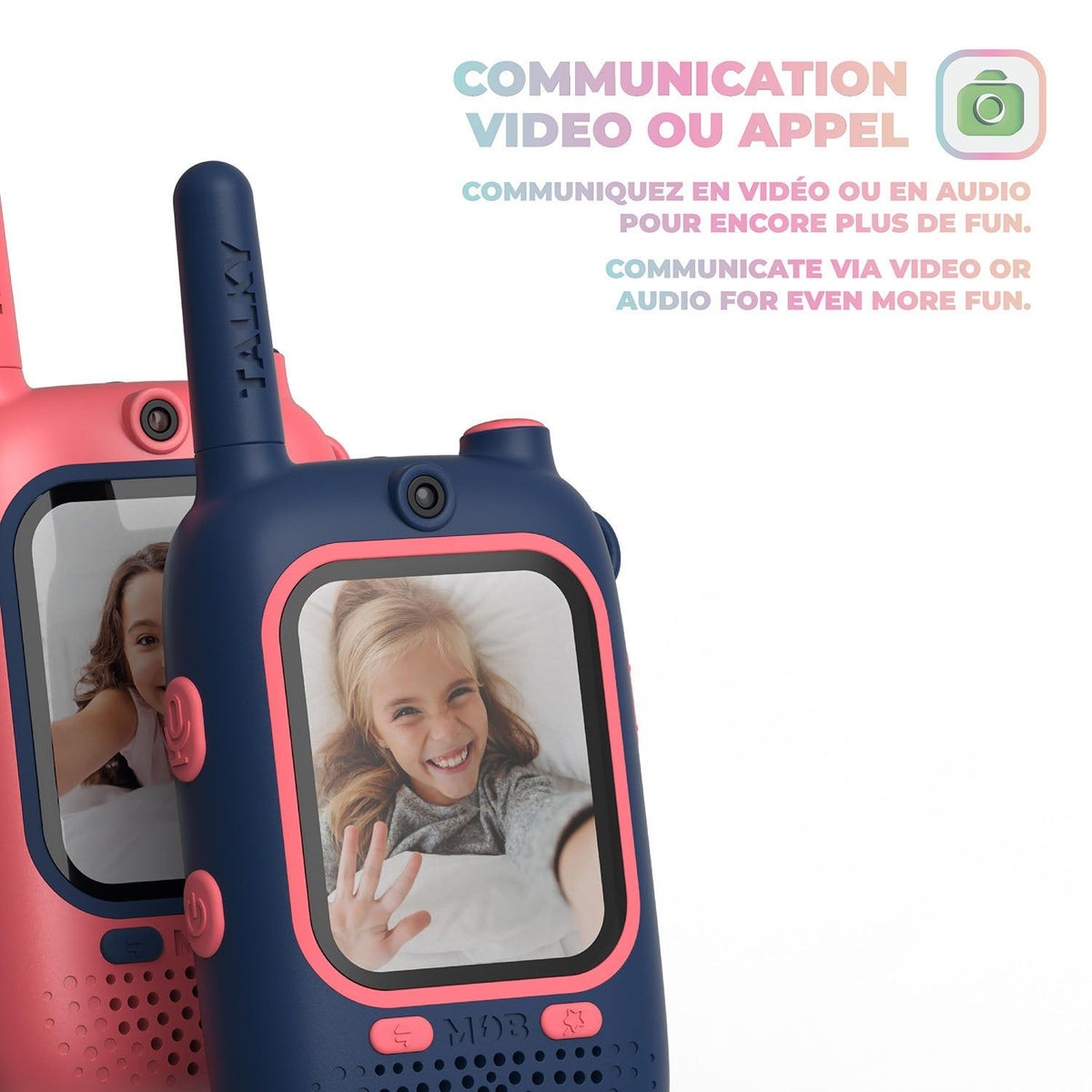 Mobility on Board Walkie Talkie Video Talky Cutie Sininen ja Vaaleanpunainen