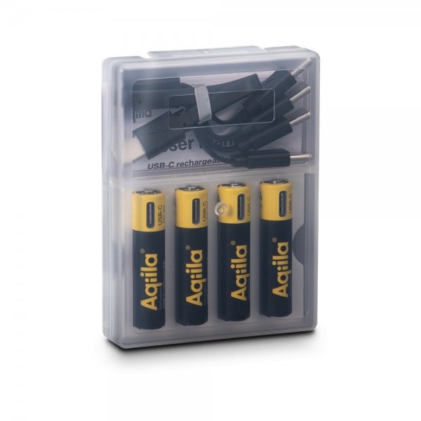 Aqiila Ladattava AAA-akku USB-C 4 kpl