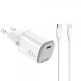 Celly 20W GaN USB-C -seinälaturi Lightning-kaapelilla