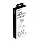 Celly 20W GaN USB-C -seinälaturi Lightning-kaapelilla