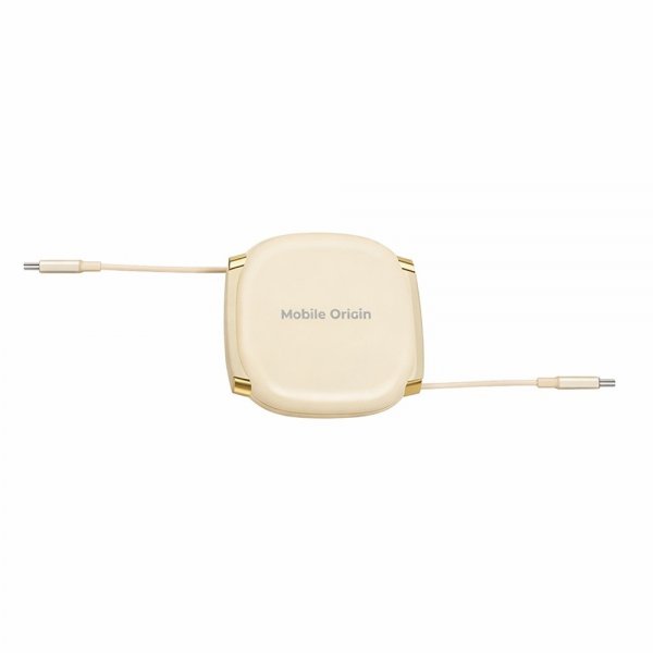 Mobile Origin USB-C -kaapeli 100W sisäänvedettävä kaapelirasia beige
