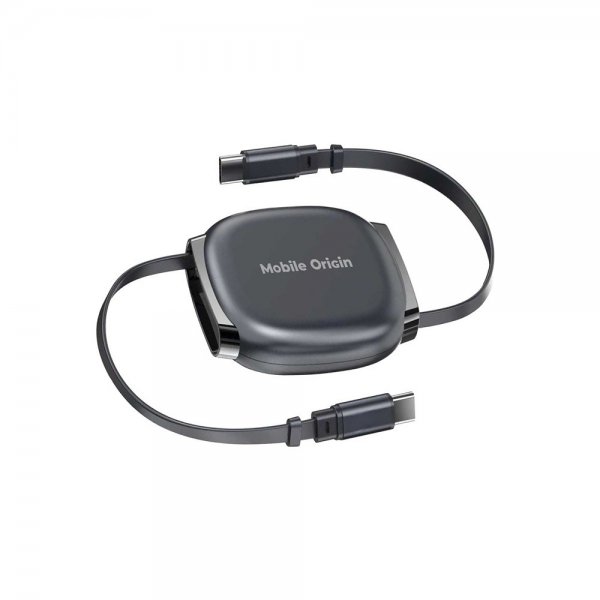 Mobile Origin USB-C -kaapeli 100W sisäänvedettävä kaapelirasia Harmaa