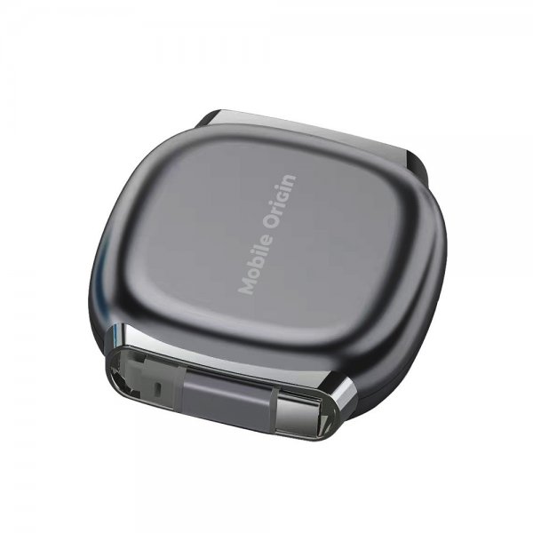 Mobile Origin USB-C -kaapeli 100W sisäänvedettävä kaapelirasia Harmaa